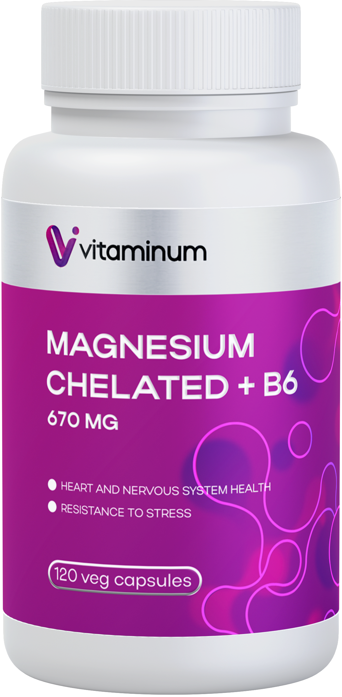  Vitaminum МАГНИЙ ХЕЛАТ + витамин В6 (670 MG) 120 капсул 800 мг  в Саранске