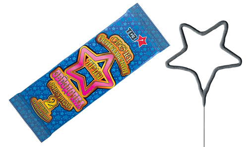  Бенгальские свечи фигурные 2 шт "Звездочка"  в Саранске