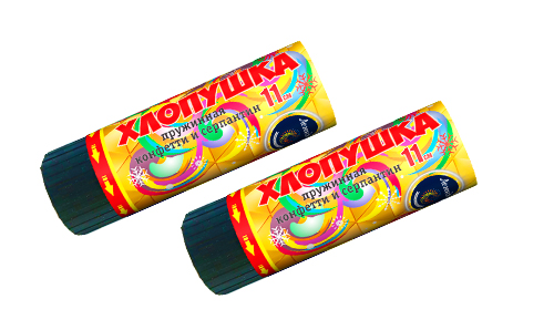  Пружинная хлопушка 11см с конфетти и серпантином  в Саранске